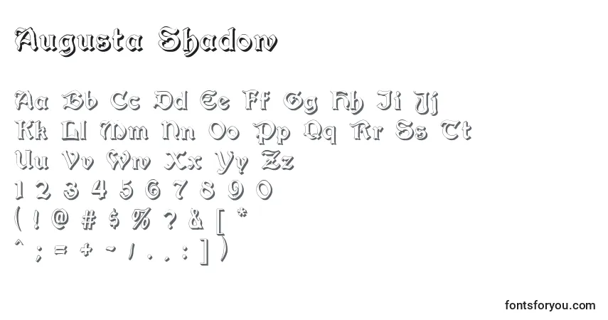 Fuente Augusta Shadow - alfabeto, números, caracteres especiales
