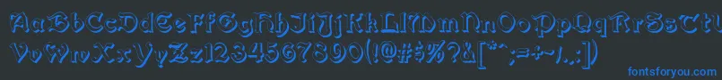 Augusta Shadow-Schriftart – Blaue Schriften auf schwarzem Hintergrund