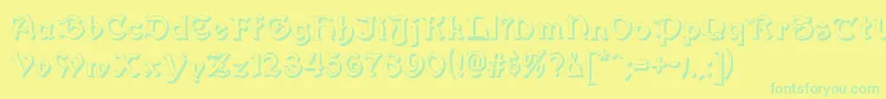 Augusta Shadow-Schriftart – Grüne Schriften auf gelbem Hintergrund