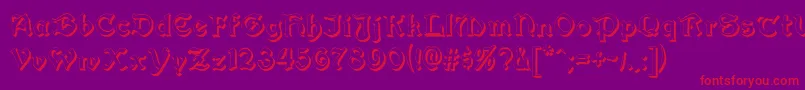 Augusta Shadow Font – Red Fonts on Purple Background