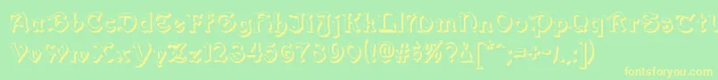 Augusta Shadow Font – Yellow Fonts on Green Background