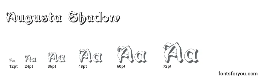 Größen der Schriftart Augusta Shadow