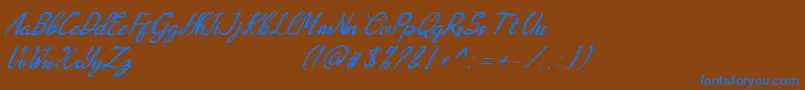 Augustavn-Schriftart – Blaue Schriften auf braunem Hintergrund