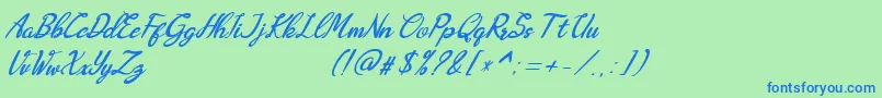 Augustavn Font – Blue Fonts on Green Background