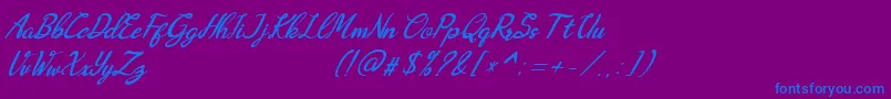 Шрифт Augustavn – синие шрифты на фиолетовом фоне