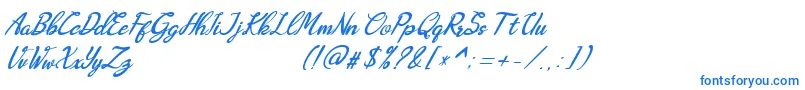 Czcionka Augustavn – niebieskie czcionki na białym tle