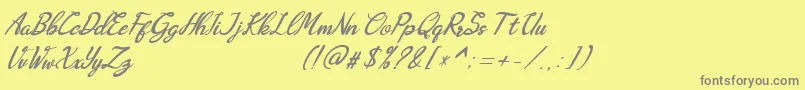 フォントAugustavn – 黄色の背景に灰色の文字
