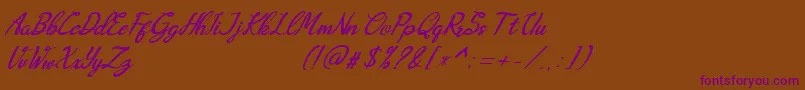 Czcionka Augustavn – fioletowe czcionki na brązowym tle