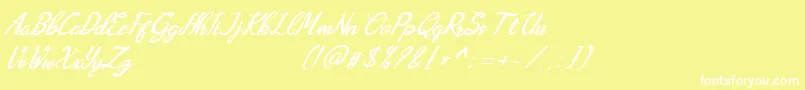 フォントAugustavn – 黄色い背景に白い文字
