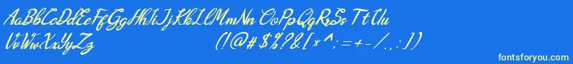 Augustavn Font – Yellow Fonts on Blue Background
