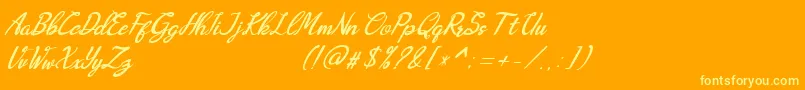 Шрифт Augustavn – жёлтые шрифты на оранжевом фоне