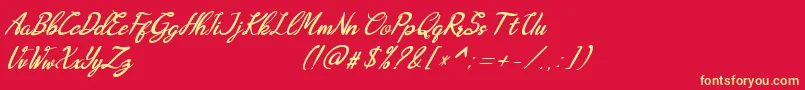 Augustavn Font – Yellow Fonts on Red Background