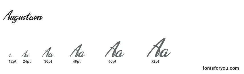 Größen der Schriftart Augustavn