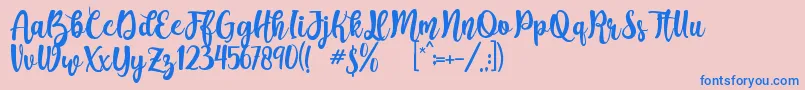 Augustha demo Font – Blue Fonts on Pink Background