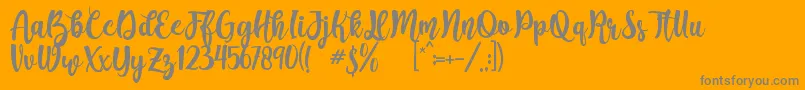 Augustha demo Font – Gray Fonts on Orange Background
