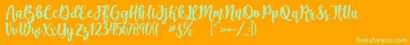 Augustha demo Font – Green Fonts on Orange Background