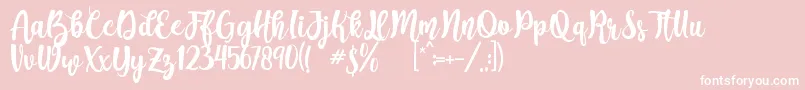 Augustha demo-Schriftart – Weiße Schriften auf rosa Hintergrund