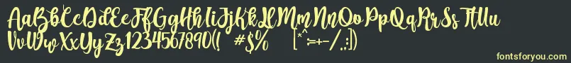 Augustha demo-Schriftart – Gelbe Schriften auf schwarzem Hintergrund
