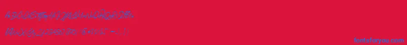 Augustinne-fontti – siniset fontit punaisella taustalla