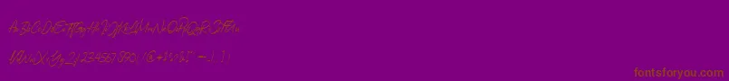 Augustinne-Schriftart – Braune Schriften auf violettem Hintergrund