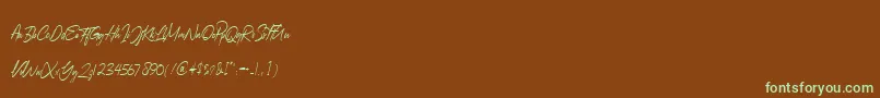 Czcionka Augustinne – zielone czcionki na brązowym tle