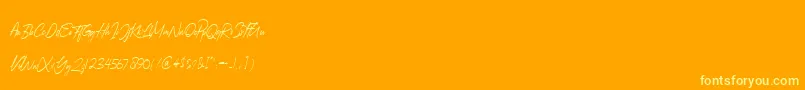 Augustinne Font – Yellow Fonts on Orange Background