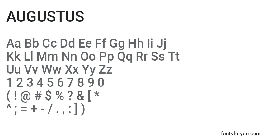 Czcionka AUGUSTUS (120249) – alfabet, cyfry, specjalne znaki
