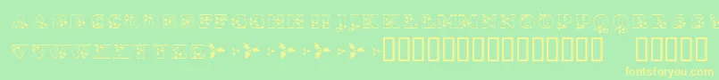 KrHolly Font – Yellow Fonts on Green Background