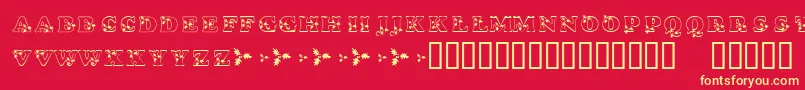 KrHolly-Schriftart – Gelbe Schriften auf rotem Hintergrund