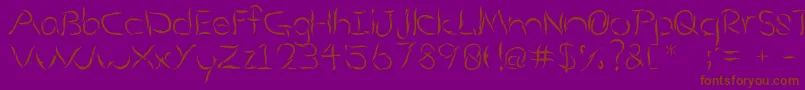 Aumakua-Schriftart – Braune Schriften auf violettem Hintergrund