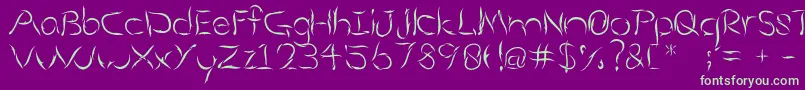 Aumakua-Schriftart – Grüne Schriften auf violettem Hintergrund