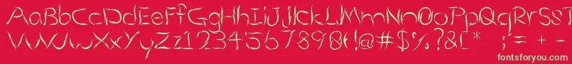 Aumakua-Schriftart – Grüne Schriften auf rotem Hintergrund