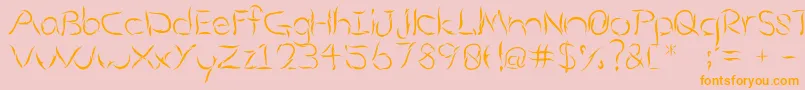 Aumakua-Schriftart – Orangefarbene Schriften auf rosa Hintergrund