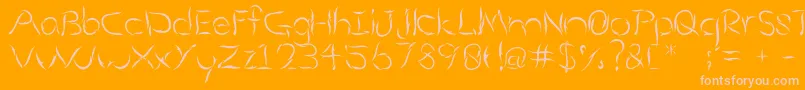 Aumakua-Schriftart – Rosa Schriften auf orangefarbenem Hintergrund