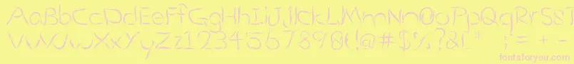 Aumakua-fontti – vaaleanpunaiset fontit keltaisella taustalla