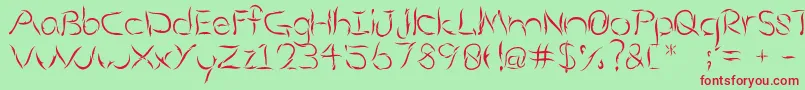 Aumakua Font – Red Fonts on Green Background