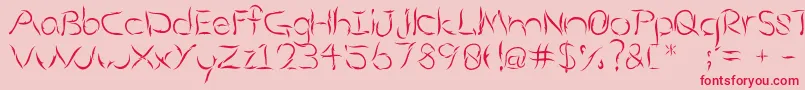 フォントAumakua – ピンクの背景に赤い文字