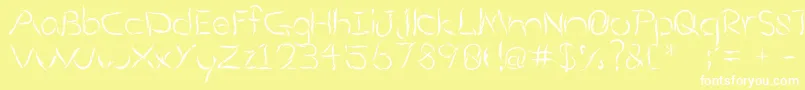 Шрифт Aumakua – белые шрифты на жёлтом фоне
