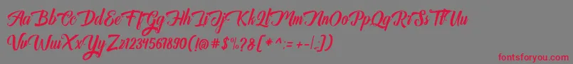 Auntekhno Free Personal Font – Red Fonts on Gray Background