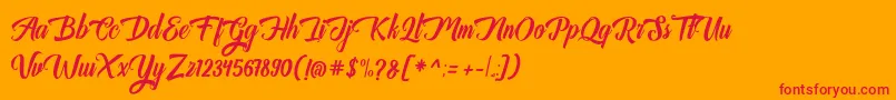 Auntekhno Free Personal Font – Red Fonts on Orange Background