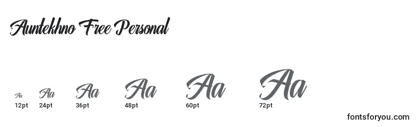 Auntekhno Free Personal Font Sizes