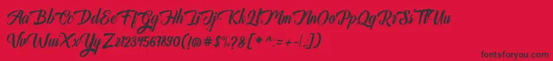 フォントAuntekhno Free Personal – 赤い背景に黒い文字