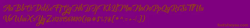 Auntekhno Free Personal-Schriftart – Braune Schriften auf violettem Hintergrund