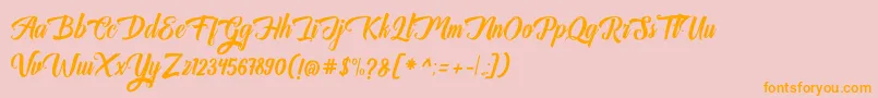 Auntekhno Free Personal Font – Orange Fonts on Pink Background