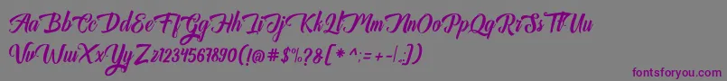 Auntekhno Free Personal-fontti – violetit fontit harmaalla taustalla