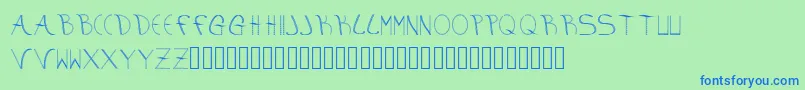 aura Font – Blue Fonts on Green Background
