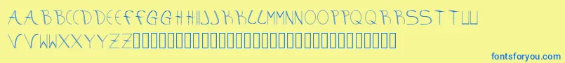 aura Font – Blue Fonts on Yellow Background