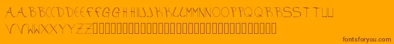 aura Font – Brown Fonts on Orange Background