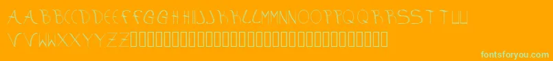 aura Font – Green Fonts on Orange Background
