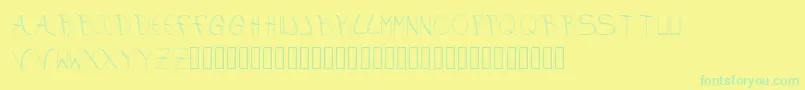 aura Font – Green Fonts on Yellow Background